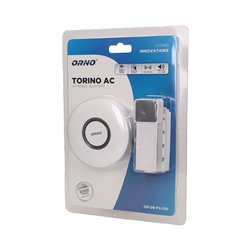 DZWONEK BEZPRZEWODOWY TORINO AC, SIECIOWY, LEARNING SYSTEM, 52 DŹWIĘKI, 200M ORNO DZWONEK BEZPRZEWODOWY TORINO AC, SIECIOWY, LEARNING SYSTEM, 52 DŹWIĘKI, 200M ORNO