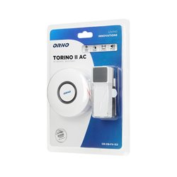 DZWONEK BEZPRZEWODOWY TORINO II AC, SIECIOWY, LEARNING SYSTEM, 58 DŹWIĘKÓW, 400M ORNO DZWONEK BEZPRZEWODOWY TORINO II AC, SIECIOWY, LEARNING SYSTEM, 58 DŹWIĘKÓW, 400M ORNO