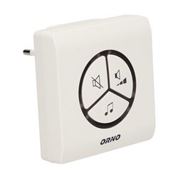 DZWONEK BEZPRZEWODOWY SMARTEK AC, SIECIOWY, BEZBATERYJNY PRZYCISK, LEARNING SYSTEM, 25 DŹWIĘKÓW, 80M ORNO DZWONEK BEZPRZEWODOWY SMARTEK AC, SIECIOWY, BEZBATERYJNY PRZYCISK, LEARNING SYSTEM, 25 DŹWIĘKÓW, 80M ORNO