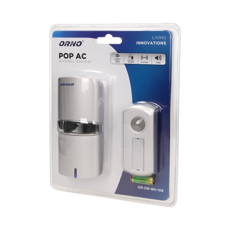 POP AC DZWONEK BEZPRZEWODOWY, 230V Z LEARNING SYSTEM ORNO POP AC DZWONEK BEZPRZEWODOWY, 230V Z LEARNING SYSTEM ORNO