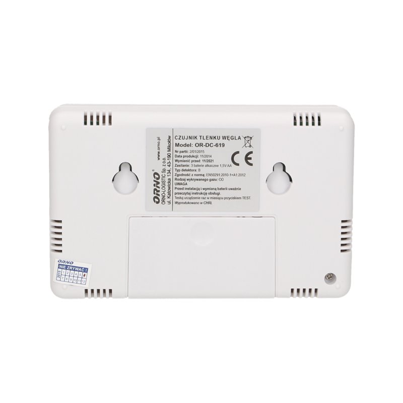 ZESTAW BATERYJNY CZUJNIK TLENKU WĘGLA (CZADU) 3XAA + CZUJNIK DYMU, 9V DC ORNO ZESTAW BATERYJNY CZUJNIK TLENKU WĘGLA (CZADU) 3XAA + CZUJNIK DYMU, 9V DC ORNO