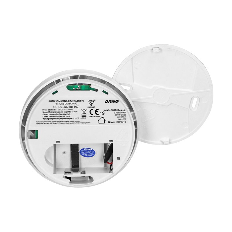 BATERYJNY CZUJNIK DYMU, 9V DC, BSI ORNO BATERYJNY CZUJNIK DYMU, 9V DC, BSI ORNO