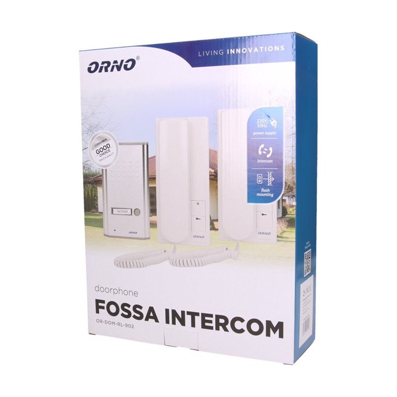 ZESTAW DOMOFONOWY JEDNORODZINNY Z INTERKOMEM, PODTYNKOWY, FOSSA INTERCOM ORNO ZESTAW DOMOFONOWY JEDNORODZINNY Z INTERKOMEM, PODTYNKOWY, FOSSA INTERCOM ORNO