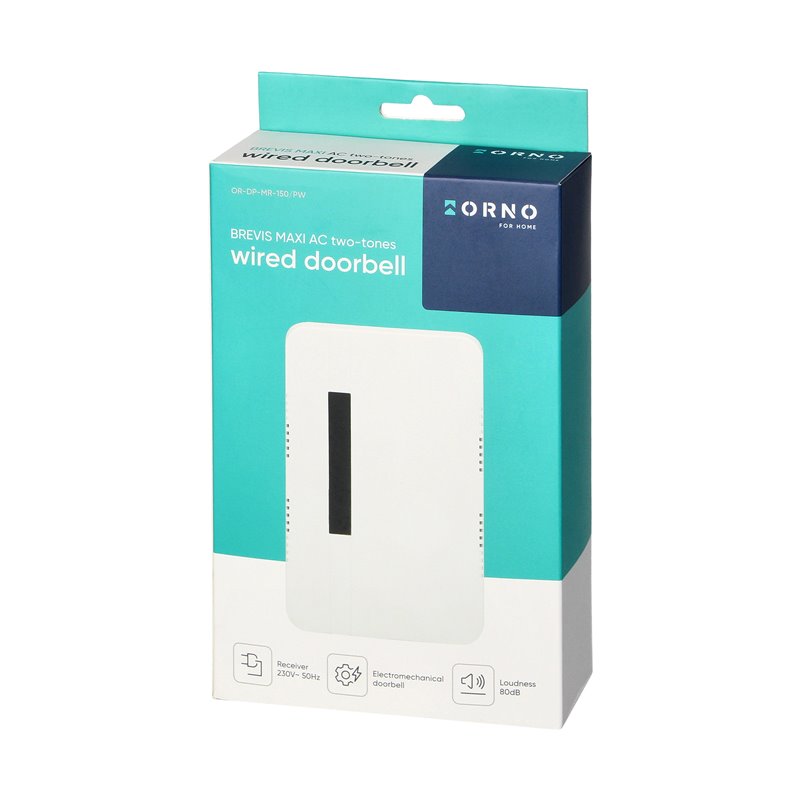 DZWONEK ELEKTROMECHANICZNY DWUTONOWY BREVIS MAXI AC, 230V, ŚNIEŻNOBIAŁY ORNO DZWONEK ELEKTROMECHANICZNY DWUTONOWY BREVIS MAXI AC, 230V, ŚNIEŻNOBIAŁY ORNO