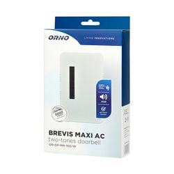 DZWONEK ELEKTROMECHANICZNY DWUTONOWY BREVIS MAXI AC, 230V, BIAŁY ORNO DZWONEK ELEKTROMECHANICZNY DWUTONOWY BREVIS MAXI AC, 230V, BIAŁY ORNO