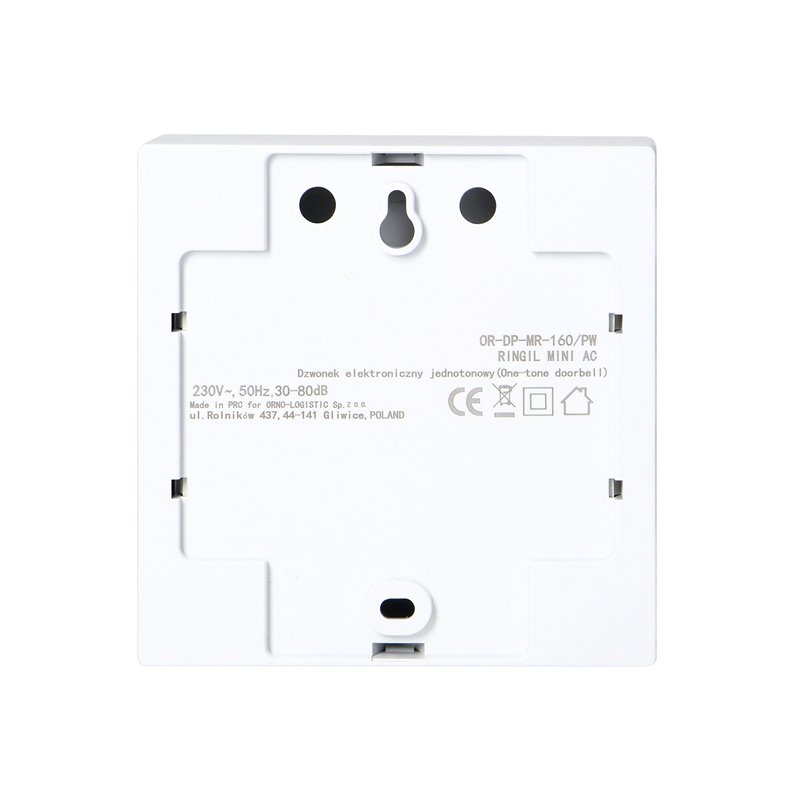 DZWONEK PRZEWODOWY ELEKTRONICZNY JEDNOTONOWY RINGIL MINI AC, 230V, ŚNIEŻNOBIAŁY ORNO DZWONEK PRZEWODOWY ELEKTRONICZNY JEDNOTONOWY RINGIL MINI AC, 230V, ŚNIEŻNOBIAŁY ORNO