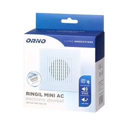 DZWONEK PRZEWODOWY ELEKTRONICZNY JEDNOTONOWY RINGIL MINI AC, 230V, BIAŁY ORNO DZWONEK PRZEWODOWY ELEKTRONICZNY JEDNOTONOWY RINGIL MINI AC, 230V, BIAŁY ORNO