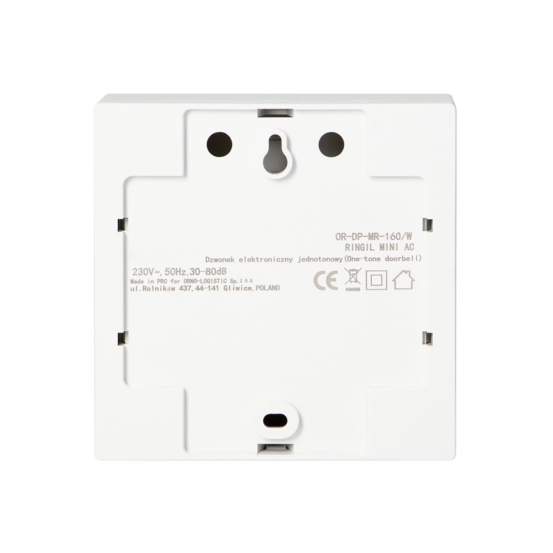 DZWONEK PRZEWODOWY ELEKTRONICZNY JEDNOTONOWY RINGIL MINI AC, 230V, BIAŁY ORNO DZWONEK PRZEWODOWY ELEKTRONICZNY JEDNOTONOWY RINGIL MINI AC, 230V, BIAŁY ORNO