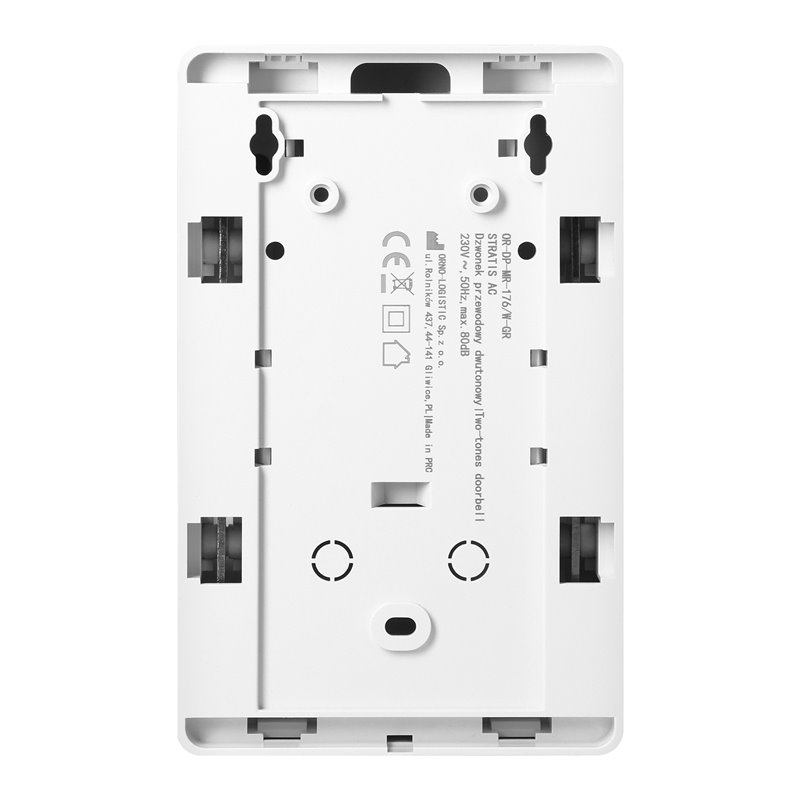 STRATIS AC, DZWONEK PRZEWODOWY ELEKTROMECHANICZNY DWUTONOWY, 230V, BIAŁO-GRAFITOWY ORNO STRATIS AC, DZWONEK PRZEWODOWY ELEKTROMECHANICZNY DWUTONOWY, 230V, BIAŁO-GRAFITOWY ORNO