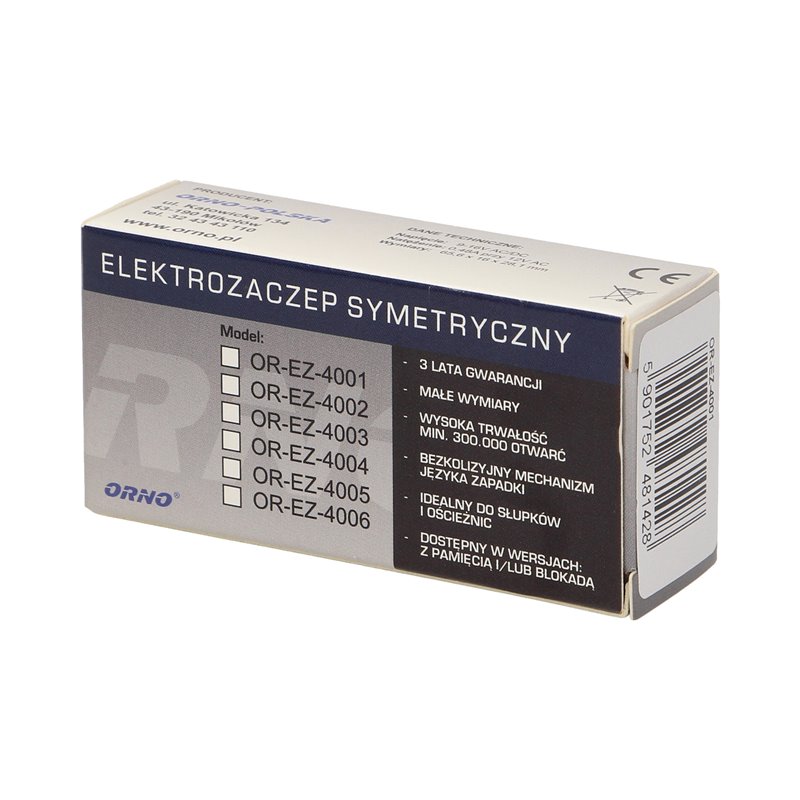 ELEKTROZACZEP SYMETRYCZNY BEZ PAMIĘCI, BEZ BLOKADY MINI ORNO ELEKTROZACZEP SYMETRYCZNY BEZ PAMIĘCI, BEZ BLOKADY MINI ORNO