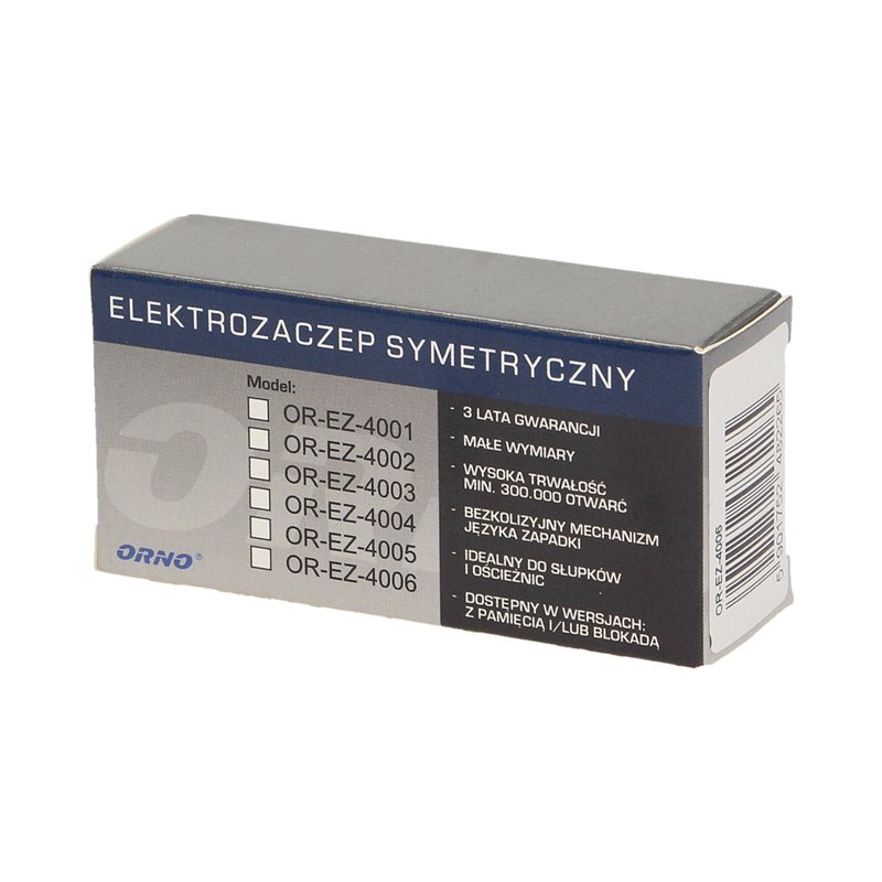 ELEKTROZACZEP SYMETRYCZNY Z SYGNALIZACJĄ NIEDOMKNIĘTYCH DRZWI ORNO ELEKTROZACZEP SYMETRYCZNY Z SYGNALIZACJĄ NIEDOMKNIĘTYCH DRZWI ORNO