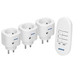 ZESTAW BEZPRZEWODOWYCH MINI GNIAZD STEROWANYCH PILOTEM 3+1 ORNO ZESTAW BEZPRZEWODOWYCH MINI GNIAZD STEROWANYCH PILOTEM 3+1 ORNO