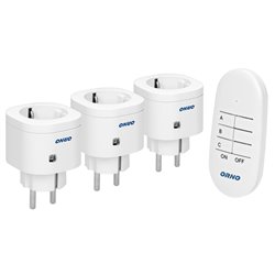 ZESTAW BEZPRZEWODOWYCH MINI GNIAZD STEROWANYCH PILOTEM 3+1, WERSJA SCHUKO ORNO ZESTAW BEZPRZEWODOWYCH MINI GNIAZD STEROWANYCH PILOTEM 3+1, WERSJA SCHUKO ORNO