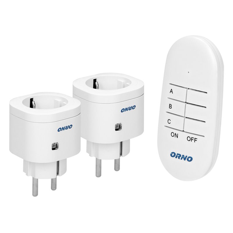 ZESTAW BEZPRZEWODOWYCH MINI GNIAZD STEROWANYCH PILOTEM 2+1, SCHUKO ORNO ZESTAW BEZPRZEWODOWYCH MINI GNIAZD STEROWANYCH PILOTEM 2+1, SCHUKO ORNO