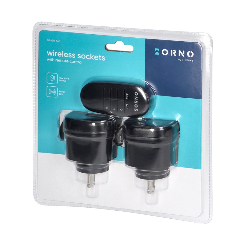 ZESTAW BEZPRZEWODOWYCH MINI GNIAZD STEROWANYCH PILOTEM 2+1, IP44 ORNO ZESTAW BEZPRZEWODOWYCH MINI GNIAZD STEROWANYCH PILOTEM 2+1, IP44 ORNO