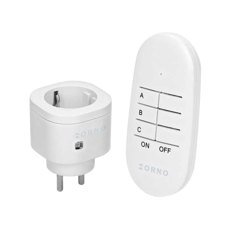 BEZPRZEWODOWE GNIAZDO MINI STEROWANE PILOTEM 1+1, WERSJA SCHUKO ORNO