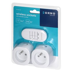 ZESTAW BEZPRZEWODOWYCH MINI GNIAZD STEROWANYCH PILOTEM 2+1 ORNO ZESTAW BEZPRZEWODOWYCH MINI GNIAZD STEROWANYCH PILOTEM 2+1 ORNO