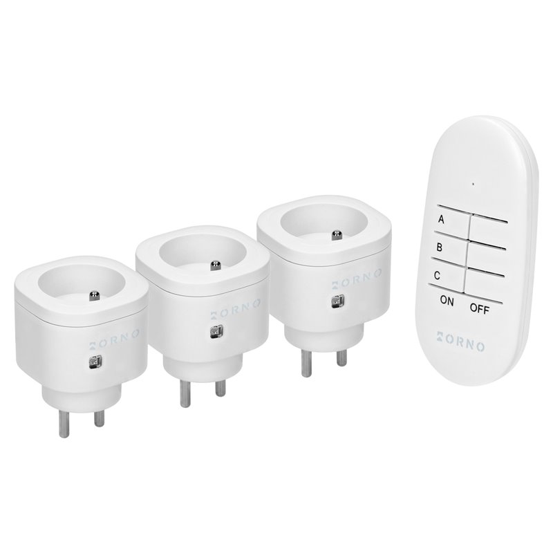 ZESTAW BEZPRZEWODOWYCH MINI GNIAZD STEROWANYCH PILOTEM 3+1 ORNO ZESTAW BEZPRZEWODOWYCH MINI GNIAZD STEROWANYCH PILOTEM 3+1 ORNO