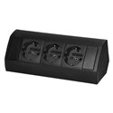 GNIAZDO MEBLOWE 3X2P+Z (SCHUKO), CZARNE ORNO