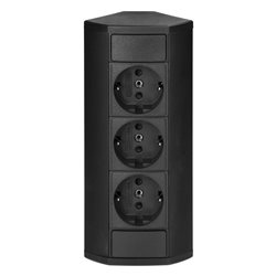 GNIAZDO MEBLOWE 3X2P+Z (SCHUKO), CZARNE ORNO GNIAZDO MEBLOWE 3X2P+Z (SCHUKO), CZARNE ORNO