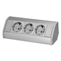 GNIAZDO MEBLOWE 3X2P+Z (SCHUKO), SZARO-SREBRNE ORNO GNIAZDO MEBLOWE 3X2P+Z (SCHUKO), SZARO-SREBRNE ORNO