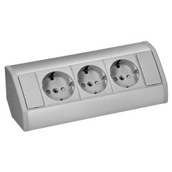 GNIAZDO MEBLOWE 3X2P+Z (SCHUKO), SZARO-SREBRNE ORNO GNIAZDO MEBLOWE 3X2P+Z (SCHUKO), SZARO-SREBRNE ORNO