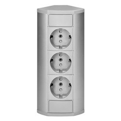 GNIAZDO MEBLOWE 3X2P+Z (SCHUKO), SZARO-SREBRNE ORNO GNIAZDO MEBLOWE 3X2P+Z (SCHUKO), SZARO-SREBRNE ORNO