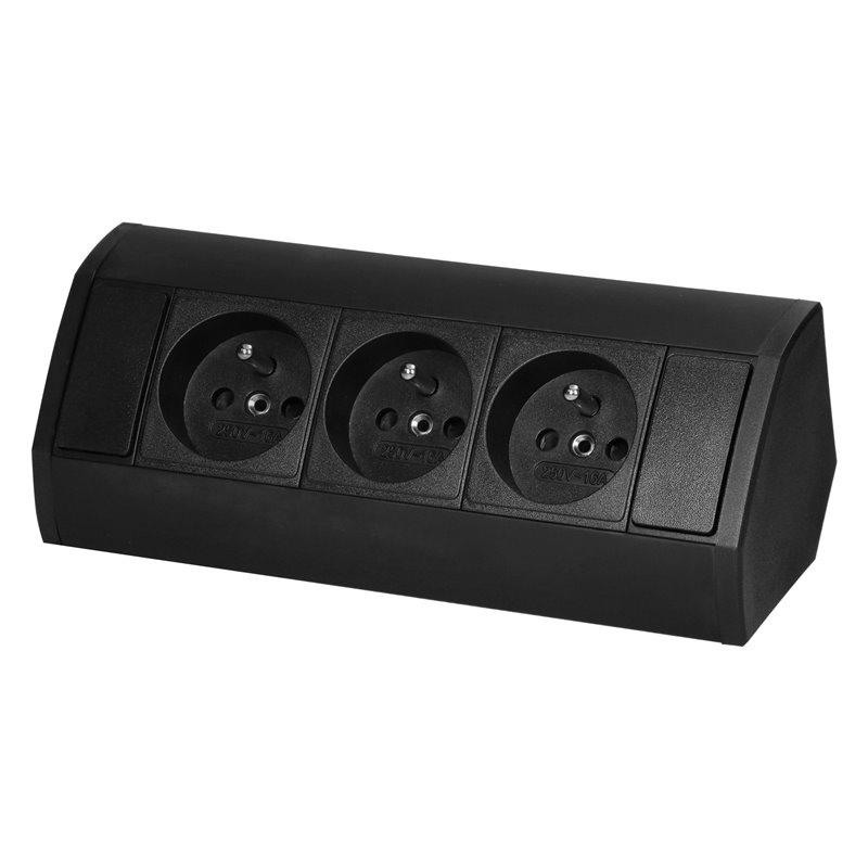 GNIAZDO MEBLOWE 3X2P+Z, CZARNE ORNO