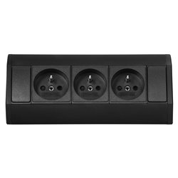 GNIAZDO MEBLOWE 3X2P+Z, CZARNE ORNO GNIAZDO MEBLOWE 3X2P+Z, CZARNE ORNO