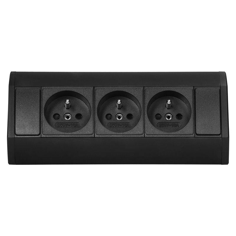 GNIAZDO MEBLOWE 3X2P+Z, CZARNE ORNO GNIAZDO MEBLOWE 3X2P+Z, CZARNE ORNO