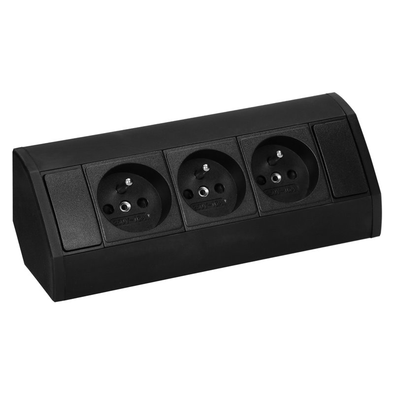 GNIAZDO MEBLOWE 3X2P+Z, CZARNE ORNO GNIAZDO MEBLOWE 3X2P+Z, CZARNE ORNO