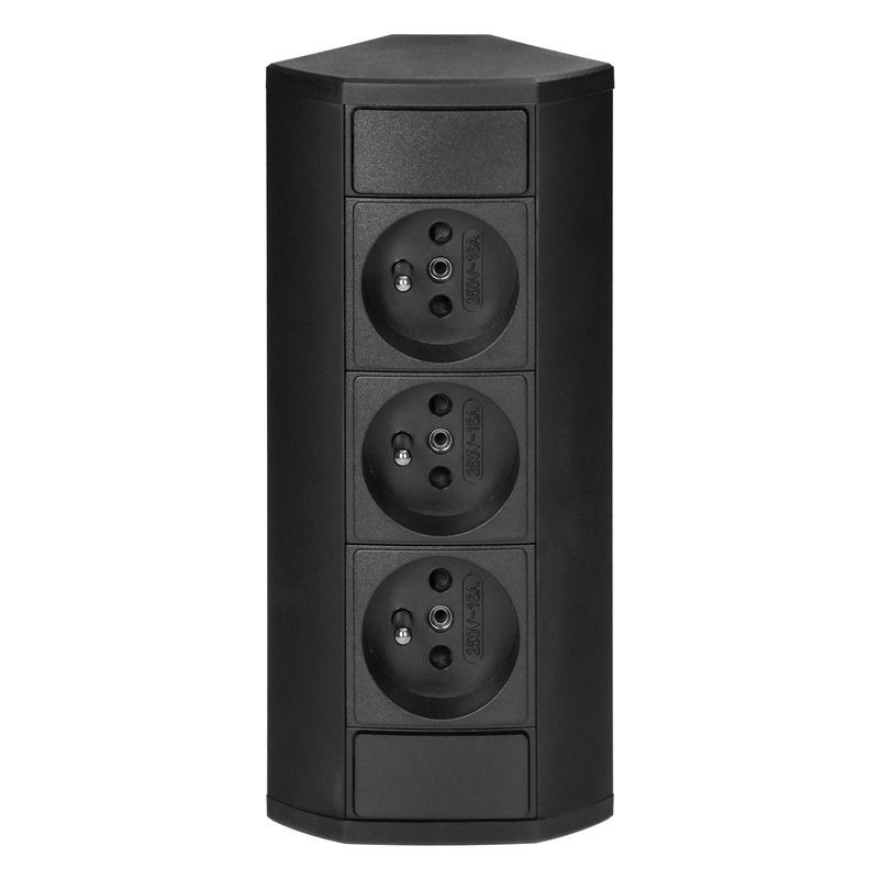 GNIAZDO MEBLOWE 3X2P+Z, CZARNE ORNO GNIAZDO MEBLOWE 3X2P+Z, CZARNE ORNO