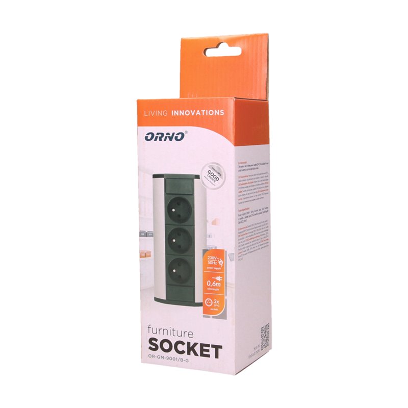 GNIAZDO MEBLOWE 3X2P+Z, CZARNO-SREBRNE ORNO GNIAZDO MEBLOWE 3X2P+Z, CZARNO-SREBRNE ORNO