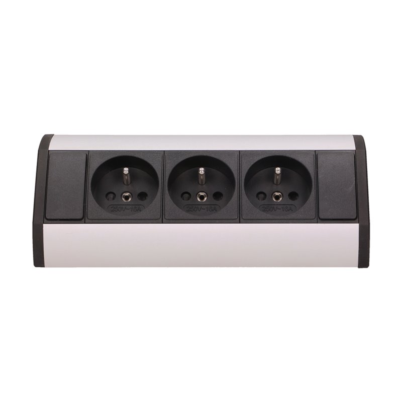 GNIAZDO MEBLOWE 3X2P+Z, CZARNO-SREBRNE ORNO GNIAZDO MEBLOWE 3X2P+Z, CZARNO-SREBRNE ORNO