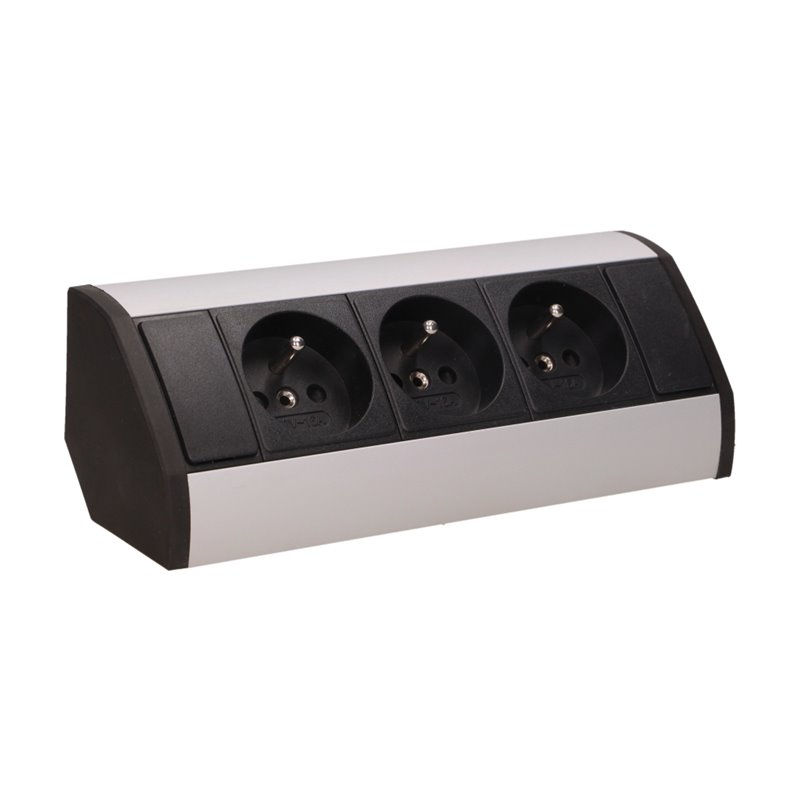 GNIAZDO MEBLOWE 3X2P+Z, CZARNO-SREBRNE ORNO GNIAZDO MEBLOWE 3X2P+Z, CZARNO-SREBRNE ORNO