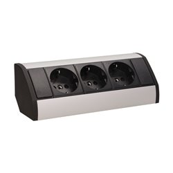 GNIAZDO MEBLOWE 3X2P+Z, SCHUKO, CZARNO-SREBRNE ORNO GNIAZDO MEBLOWE 3X2P+Z, SCHUKO, CZARNO-SREBRNE ORNO