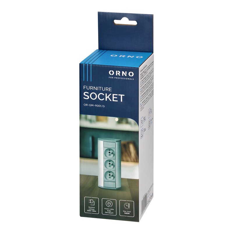 GNIAZDO MEBLOWE 3X2P+Z, SZARO-SREBRNE ORNO GNIAZDO MEBLOWE 3X2P+Z, SZARO-SREBRNE ORNO