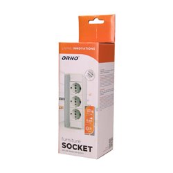 GNIAZDO MEBLOWE 3X2P+Z, SCHUKO, BIAŁO-SREBRNE ORNO GNIAZDO MEBLOWE 3X2P+Z, SCHUKO, BIAŁO-SREBRNE ORNO