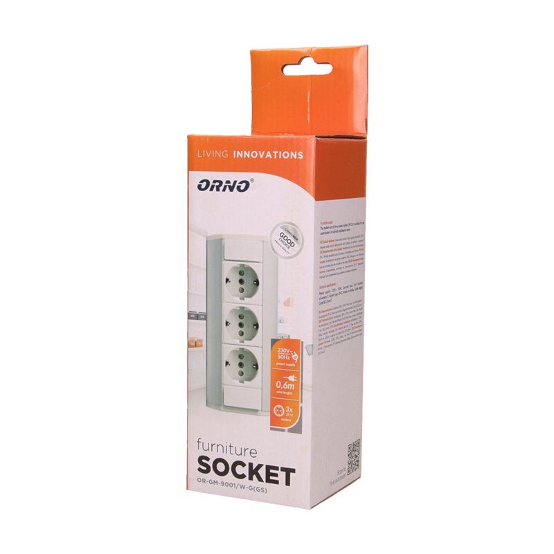 GNIAZDO MEBLOWE 3X2P+Z, SCHUKO, BIAŁO-SREBRNE ORNO GNIAZDO MEBLOWE 3X2P+Z, SCHUKO, BIAŁO-SREBRNE ORNO