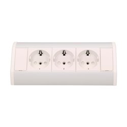 GNIAZDO MEBLOWE 3X2P+Z, SCHUKO, BIAŁO-SREBRNE ORNO GNIAZDO MEBLOWE 3X2P+Z, SCHUKO, BIAŁO-SREBRNE ORNO