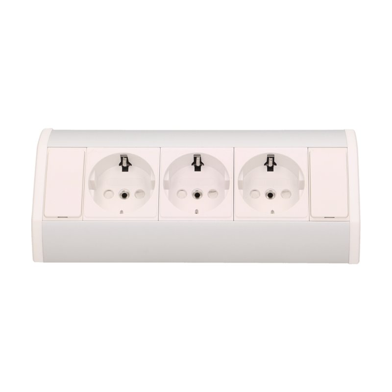 GNIAZDO MEBLOWE 3X2P+Z, SCHUKO, BIAŁO-SREBRNE ORNO GNIAZDO MEBLOWE 3X2P+Z, SCHUKO, BIAŁO-SREBRNE ORNO