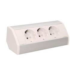 GNIAZDO MEBLOWE 3X2P+Z, SCHUKO, BIAŁO-SREBRNE ORNO GNIAZDO MEBLOWE 3X2P+Z, SCHUKO, BIAŁO-SREBRNE ORNO