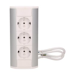 GNIAZDO MEBLOWE 3X2P+Z, SCHUKO, BIAŁO-SREBRNE ORNO GNIAZDO MEBLOWE 3X2P+Z, SCHUKO, BIAŁO-SREBRNE ORNO