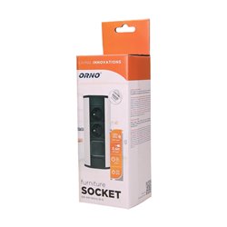 GNIAZDO MEBLOWE 2X2P+Z Z WYŁĄCZNIKIEM, CZARNO-SREBRNE ORNO GNIAZDO MEBLOWE 2X2P+Z Z WYŁĄCZNIKIEM, CZARNO-SREBRNE ORNO