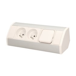GNIAZDO MEBLOWE 2X2P+Z Z WYŁĄCZNIKIEM, BIAŁO-SREBRNE ORNO GNIAZDO MEBLOWE 2X2P+Z Z WYŁĄCZNIKIEM, BIAŁO-SREBRNE ORNO