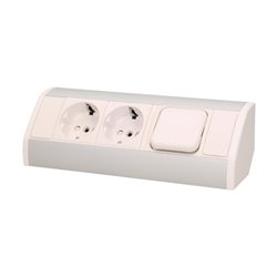 GNIAZDO MEBLOWE 2X2P+Z Z WYŁĄCZNIKIEM, SCHUKO, BIAŁO-SREBRNE ORNO GNIAZDO MEBLOWE 2X2P+Z Z WYŁĄCZNIKIEM, SCHUKO, BIAŁO-SREBRNE ORNO