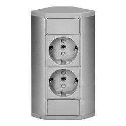 GNIAZDO MEBLOWE 2X2P+Z (SCHUKO), SZARO-SREBRNE ORNO GNIAZDO MEBLOWE 2X2P+Z (SCHUKO), SZARO-SREBRNE ORNO