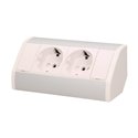 GNIAZDO MEBLOWE 2X2P+Z, SCHUKO, BIAŁO-SREBRNE ORNO GNIAZDO MEBLOWE 2X2P+Z, SCHUKO, BIAŁO-SREBRNE ORNO