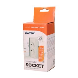 GNIAZDO MEBLOWE 2X2P+Z, SCHUKO, BIAŁO-SREBRNE ORNO GNIAZDO MEBLOWE 2X2P+Z, SCHUKO, BIAŁO-SREBRNE ORNO