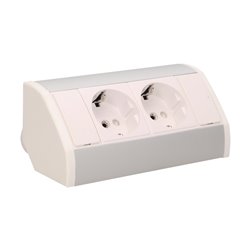 GNIAZDO MEBLOWE 2X2P+Z, SCHUKO, BIAŁO-SREBRNE ORNO GNIAZDO MEBLOWE 2X2P+Z, SCHUKO, BIAŁO-SREBRNE ORNO